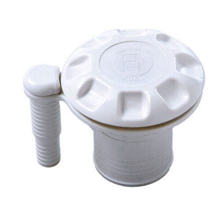 Горловина заливная для бензина под шланг 50 мм с вентиляцией, пластик, белая