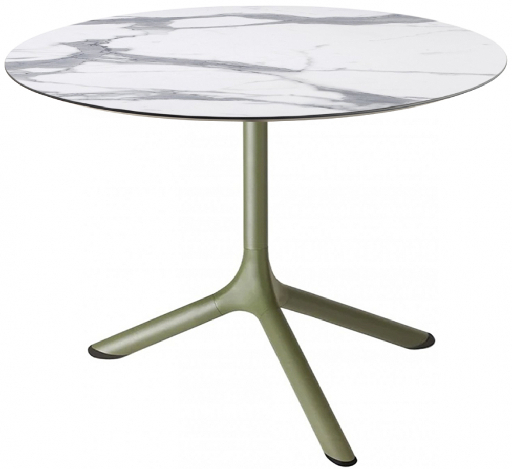 Столик ламинированный кофейный Scab Design Tripe, оливковый, белый мрамор Каррара