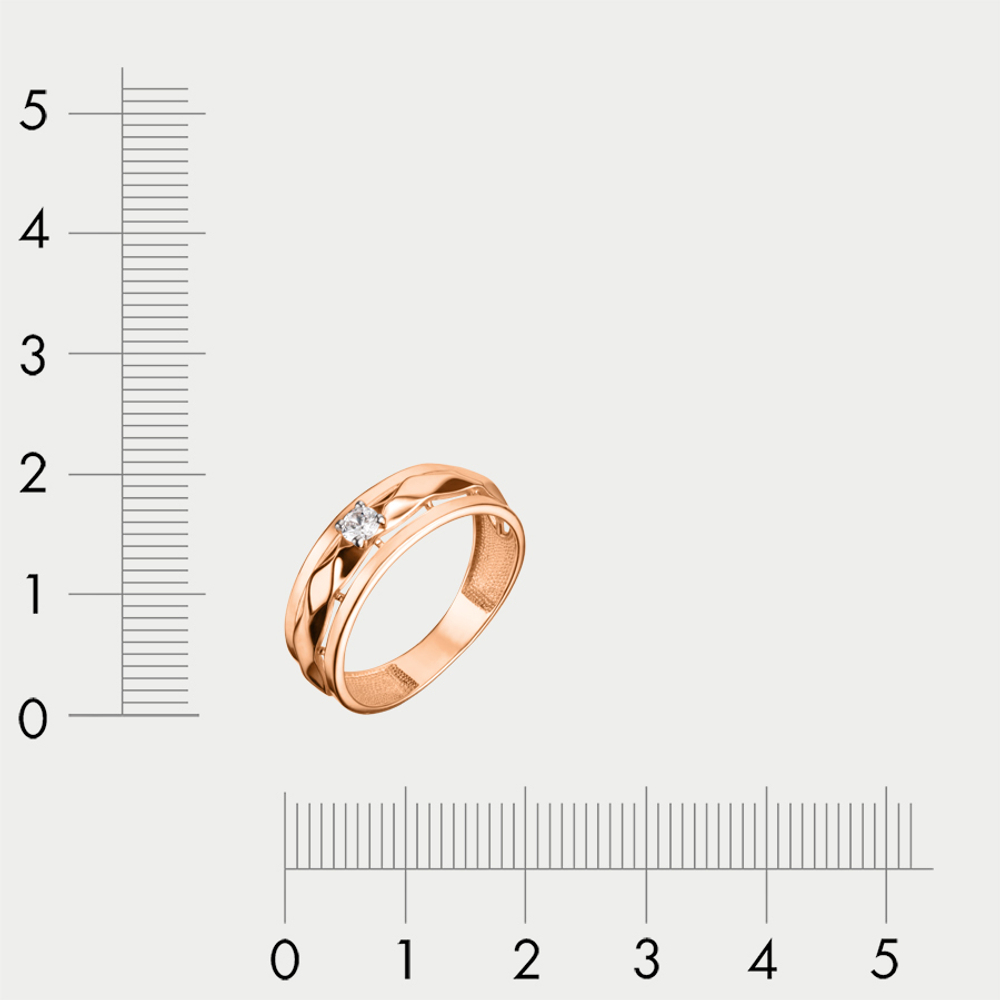 Кольцо женское из красного золота 585 пробы с фианитами (арт. 027571-1102)