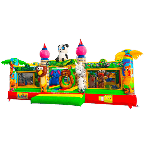 Коммерческий надувной батут «Зверята на радуге», без горки, 7*5*2,8 м