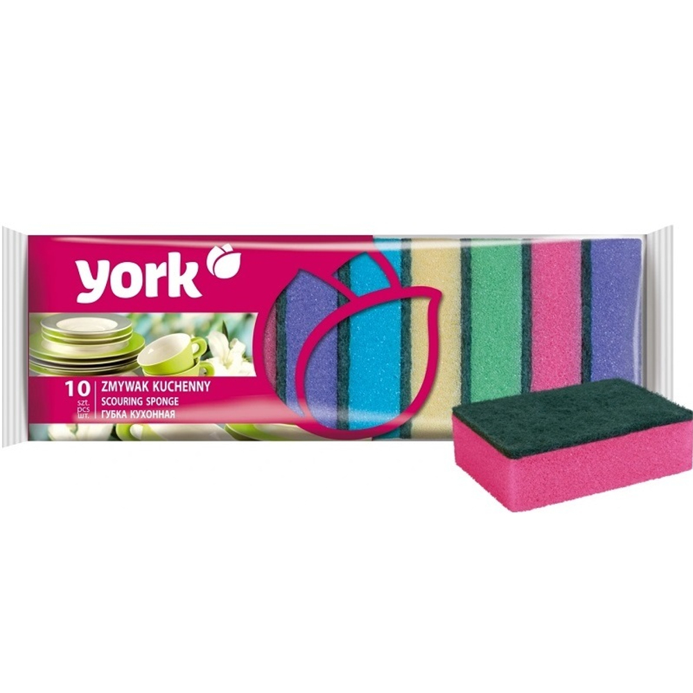 York губки для мытья посуды Jumbo 10 штук