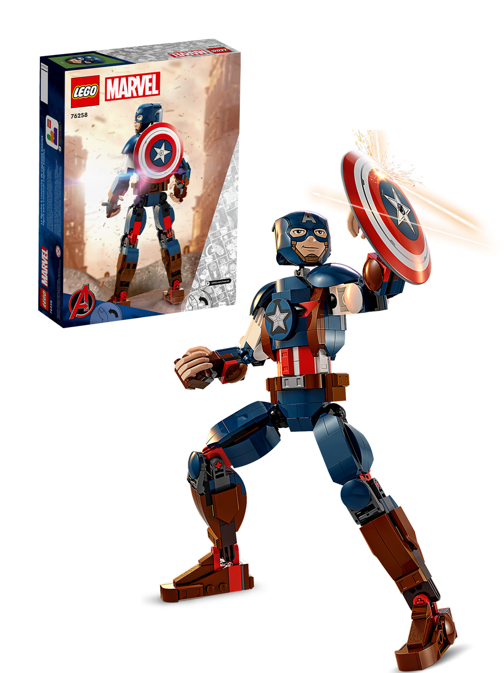 Конструктор Лего Марвел Фигурка Капитана Америки 76258 | LEGO Marvel Captain America Construction Figure 310 деталей 8+