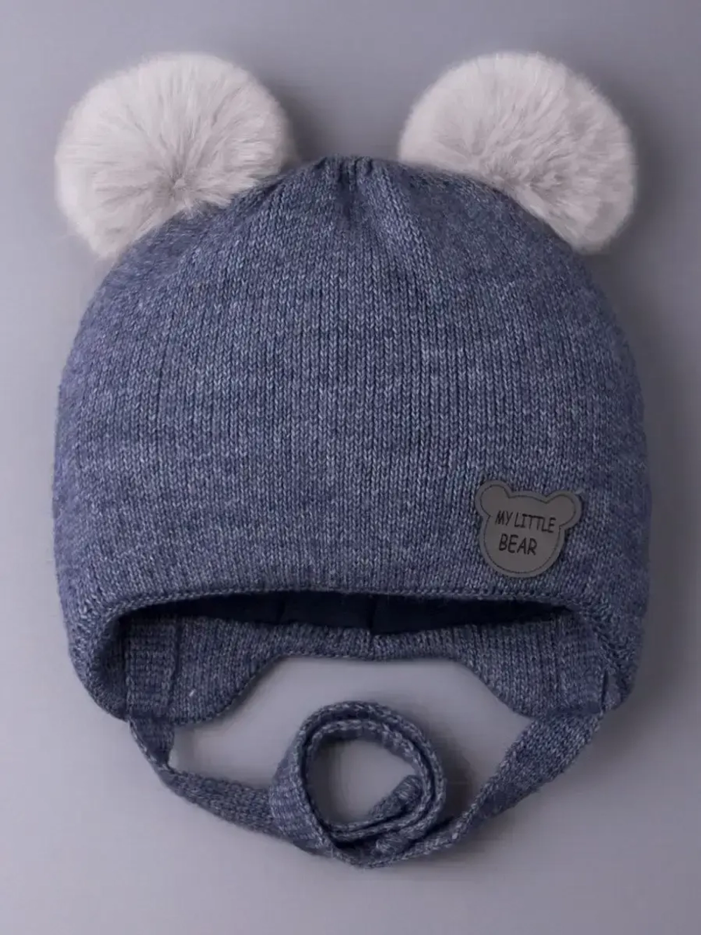 Шапка детская зимняя вязаная с ушками