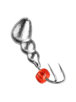 Мормышка Helios вольфрамовая Муравей c отверстием коза 3.5мм 0,95гр с бисером SIL (MW-K1435-SIL)