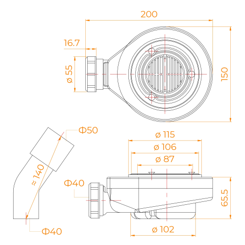 Сифон для поддонов RGW S-016