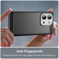 Чехол черного цвета с дизайном под карбон на Xiaomi Redmi 15C 4G, серия Carbon от Caseport