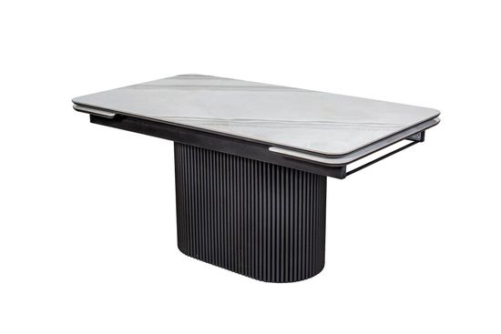 Комплект Стол обеденный раздвижной RELAX -160 (224) + 4 стула TWIST. поворотно-возвратный 180гр,, бежевый/коричневый / Черный