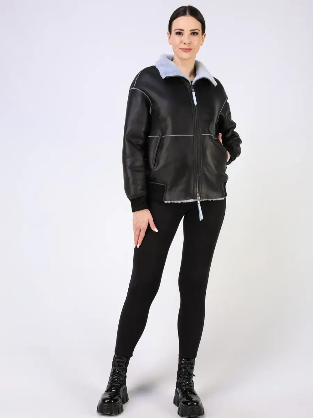 Дубленка зимняя двухсторонняя шуба укороченная