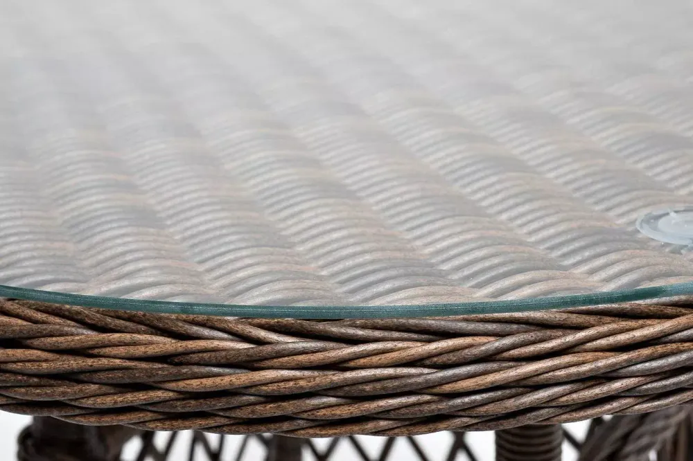 "Эспрессо" плетеный круглый стол, диаметр 80 см, цвет коричневый