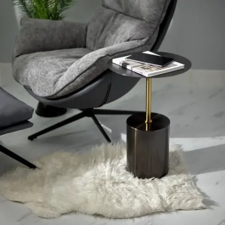 Кофейный столик Bradex Home Solid диам.40см x 58см, чёрный, металл