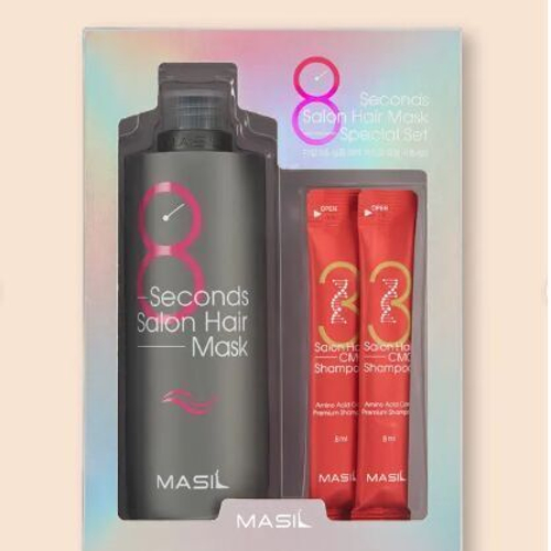 Набор для домашнего ухода "Салонный эффект" Masil 8 Seconds Salon Hair Mask Special Set, 350мл + 8мл*2шт