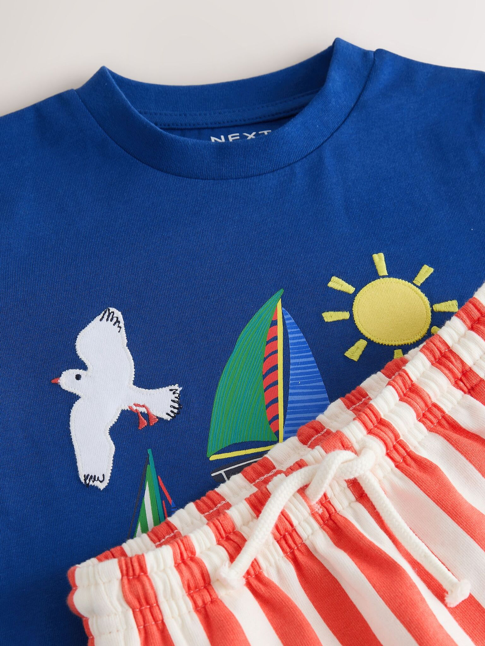 Футболка и шорты в комплекте для мальчика Next E63-611, Синий, Красный, Белый