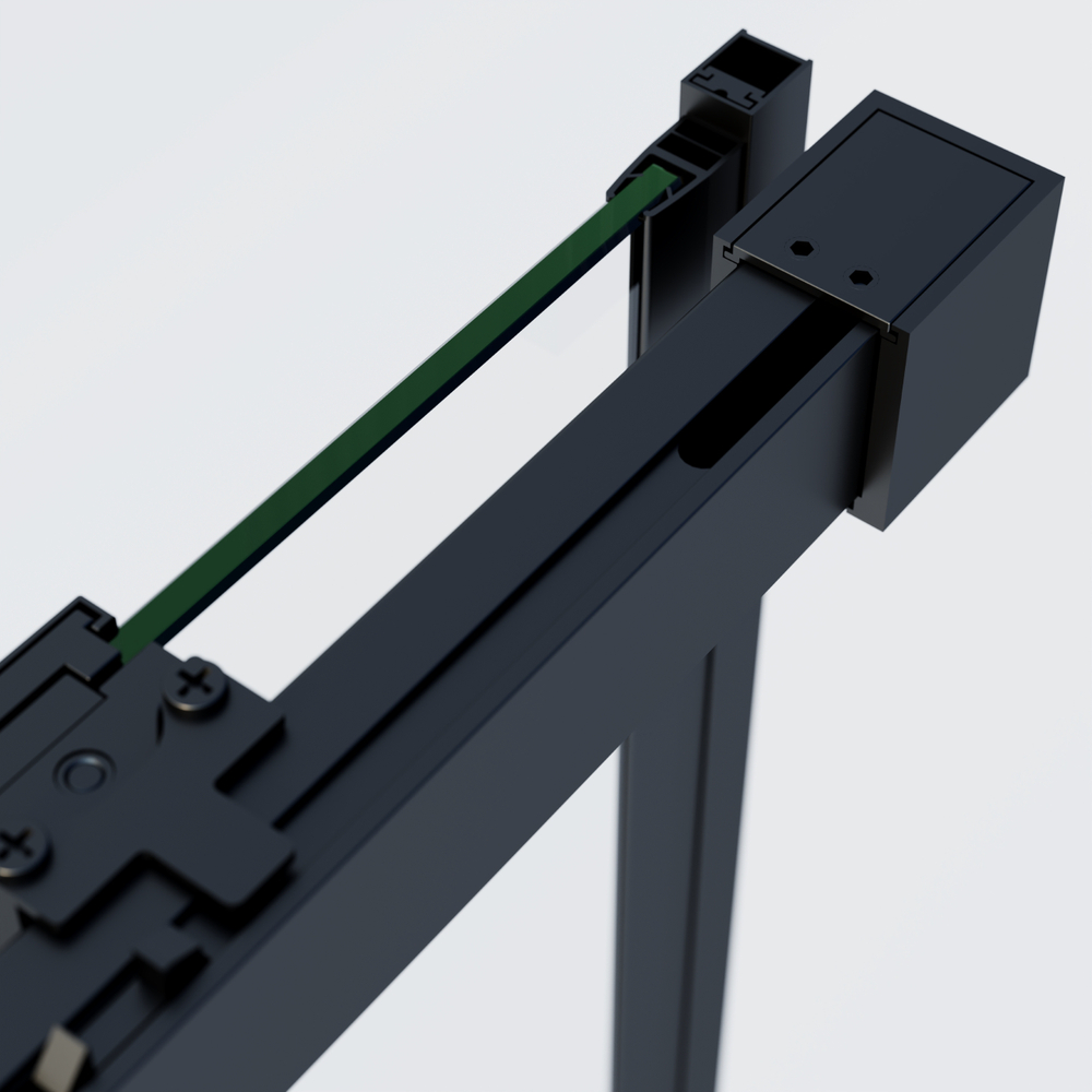 Душевой уголок Soft 2 VSR-3SO29013CLB, 1300*900, черный, стекло прозрачное