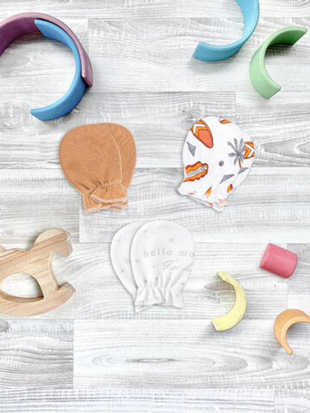 Рукавички-антицарапки Mjölk Сёрфы/Camel/Hello Mommy, сет из 3х пар