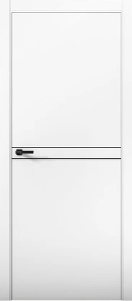 Межкомнатная дверь Turen Becker Fox 9 (черный молдинг и черная АБС кромка) Белый матовый