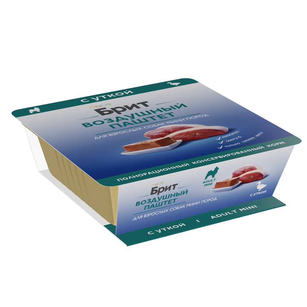 Brit Premium Воздушный паштет с уткой для взрослых собак мини пород 100 г