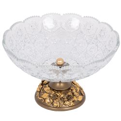 Фруктовница-конфетница Лето со стеклянной чашей 7373 Бронза