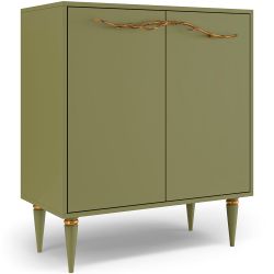 Комод Арт Колор matte Классик Голд с 2 полками Зеленая олива матовый