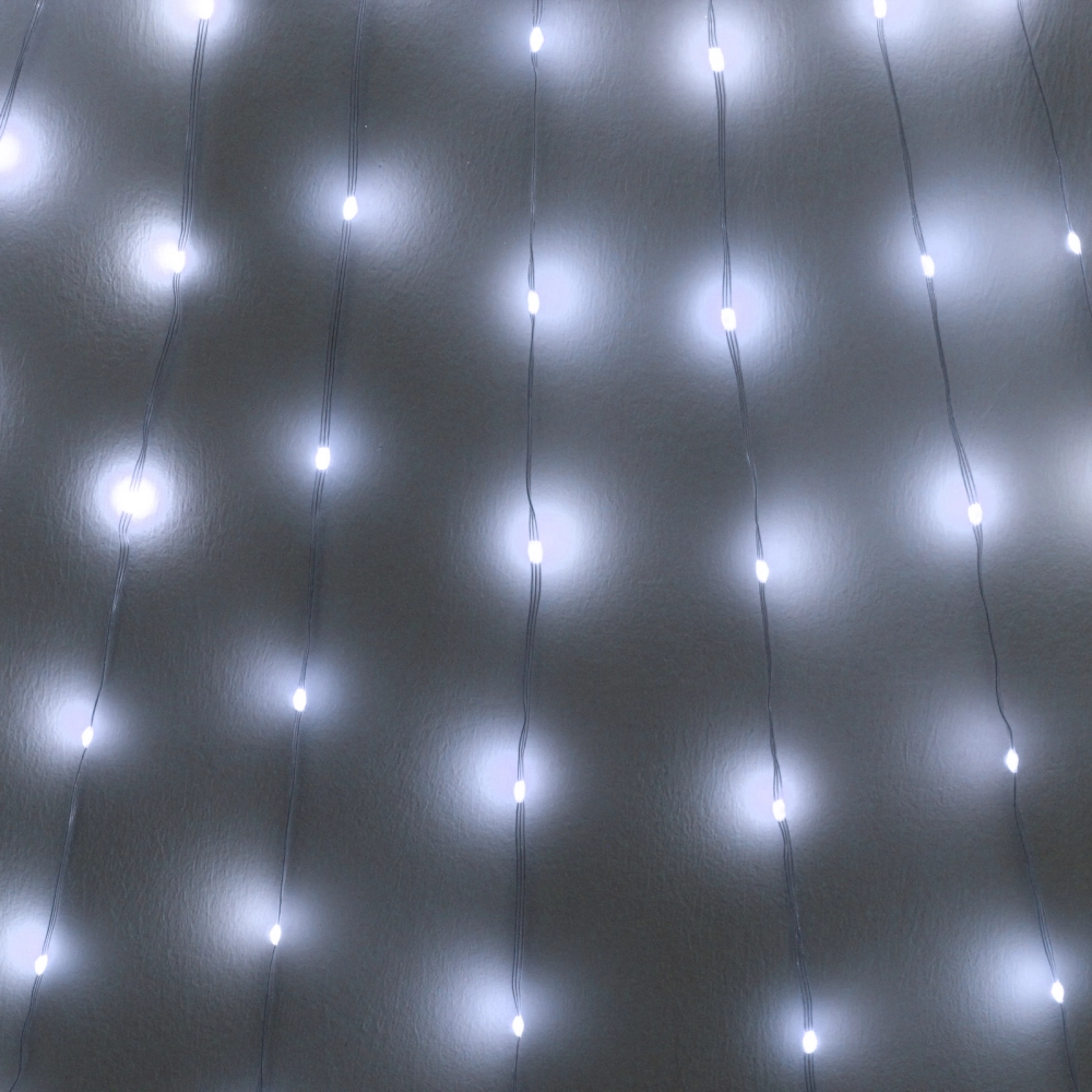 Гирлянда для дома ЗАНАВЕС «Звездное сияние» 2 м (водопад) 196 ламп LED, 7 режимов, IP-20, 220v, Белый