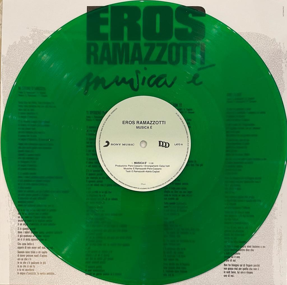 Eros Ramazzotti- Musica (Италия 2021г.) зеленый винил