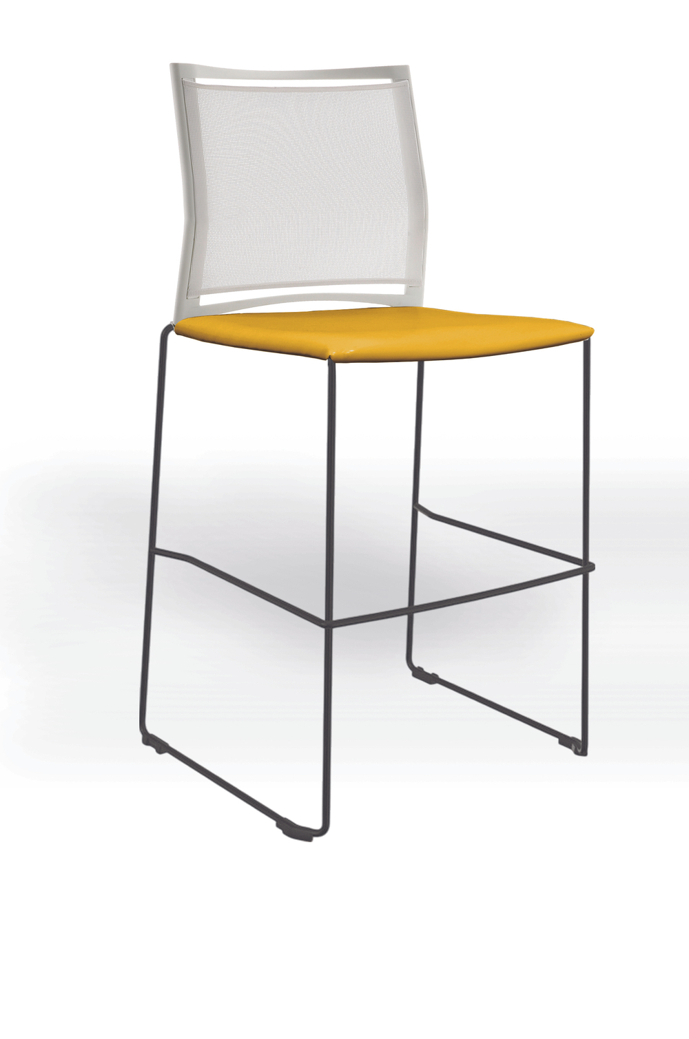 Web стул на полозьях кухонный/барный со спинкой-сеткой