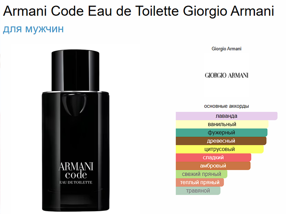 Giorgio Armani Code Eau de Toilette 125ml (duty free парфюмерия)