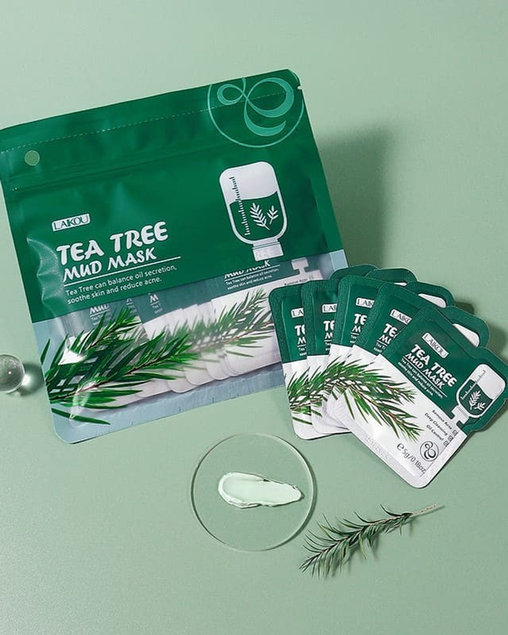 Глиняная маска для лица с маслом чайного дерева