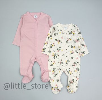 Комплект слипов хлопковых, Розовый жемчуг/цветы