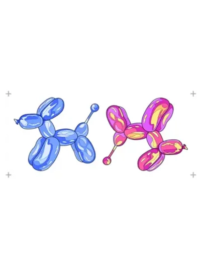 3д стикеры парные на телефон и чехол воздушные собаки