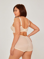 Высокие утягивающие трусики с атласной вставкой (Размер: 3X) (Цвет: черный)