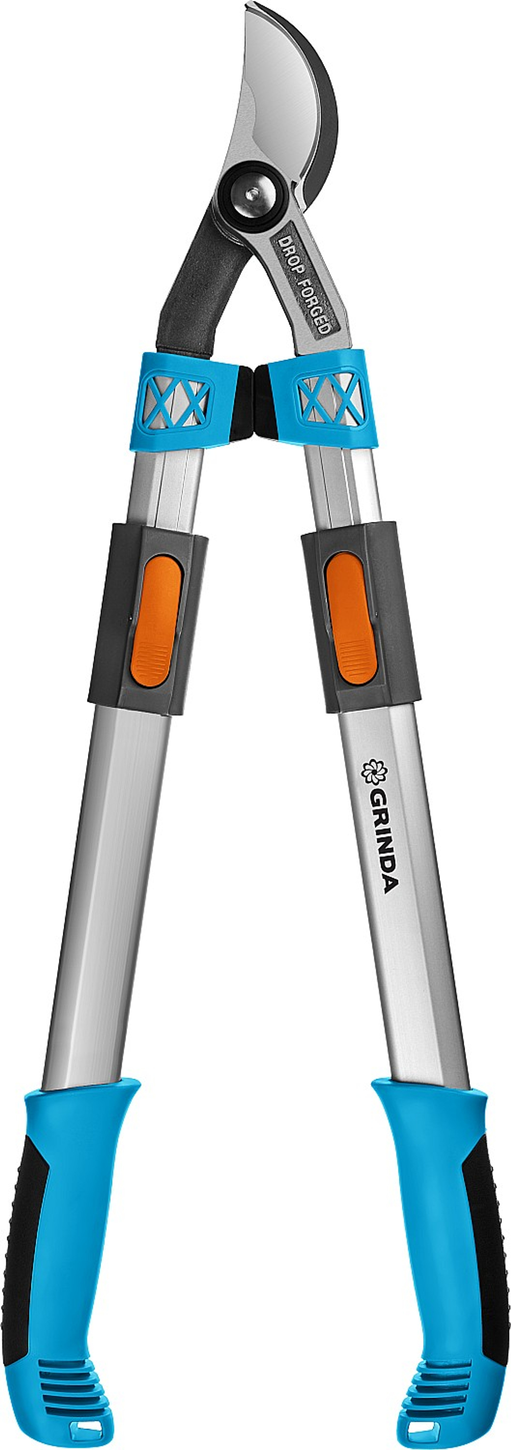 GRINDA F-900T, 650 - 900 мм, кованые лезвия, алюминиевые ручки, телескопический, плоскостной сучкорез, PROLine (424510)