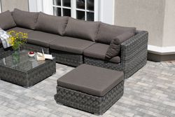 "Лунго" трансформирующаяся лаунж-зона из искусственного ротанга, цвет графит