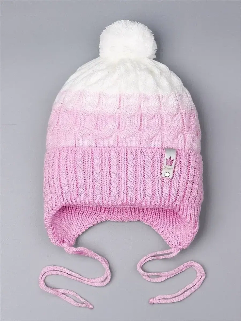 Шапка для девочки осенняя с завязками