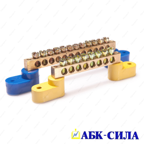 Шина N ноль 6х9 мм  6 групп  2 изолятора 11-2325