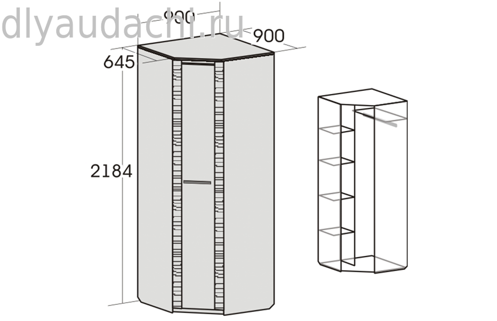 Шкаф угловой "Элана" спальня дуб сонома