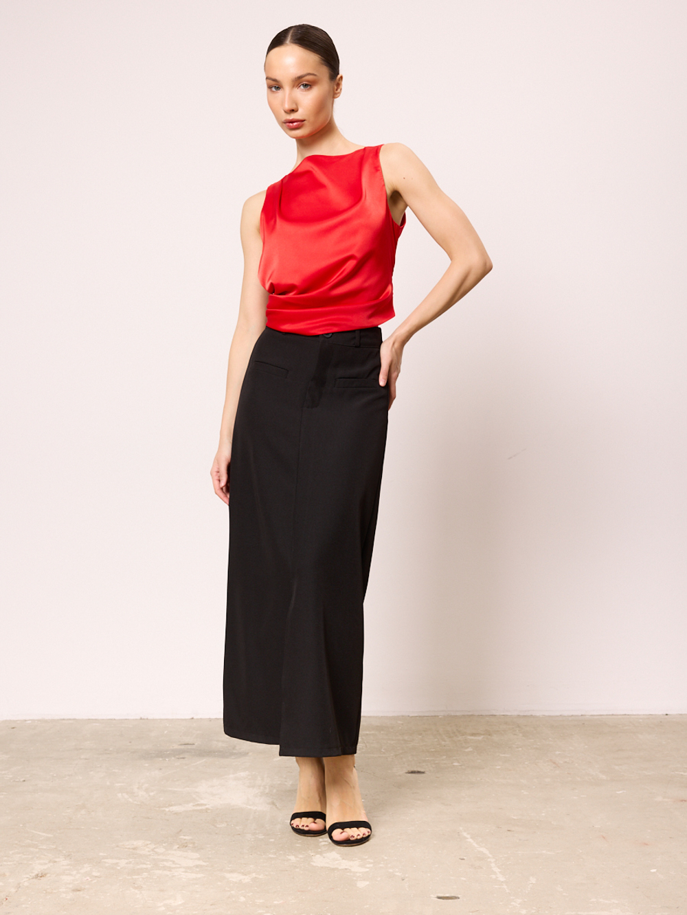 Топ блуза вечерний атласный с открытой спиной