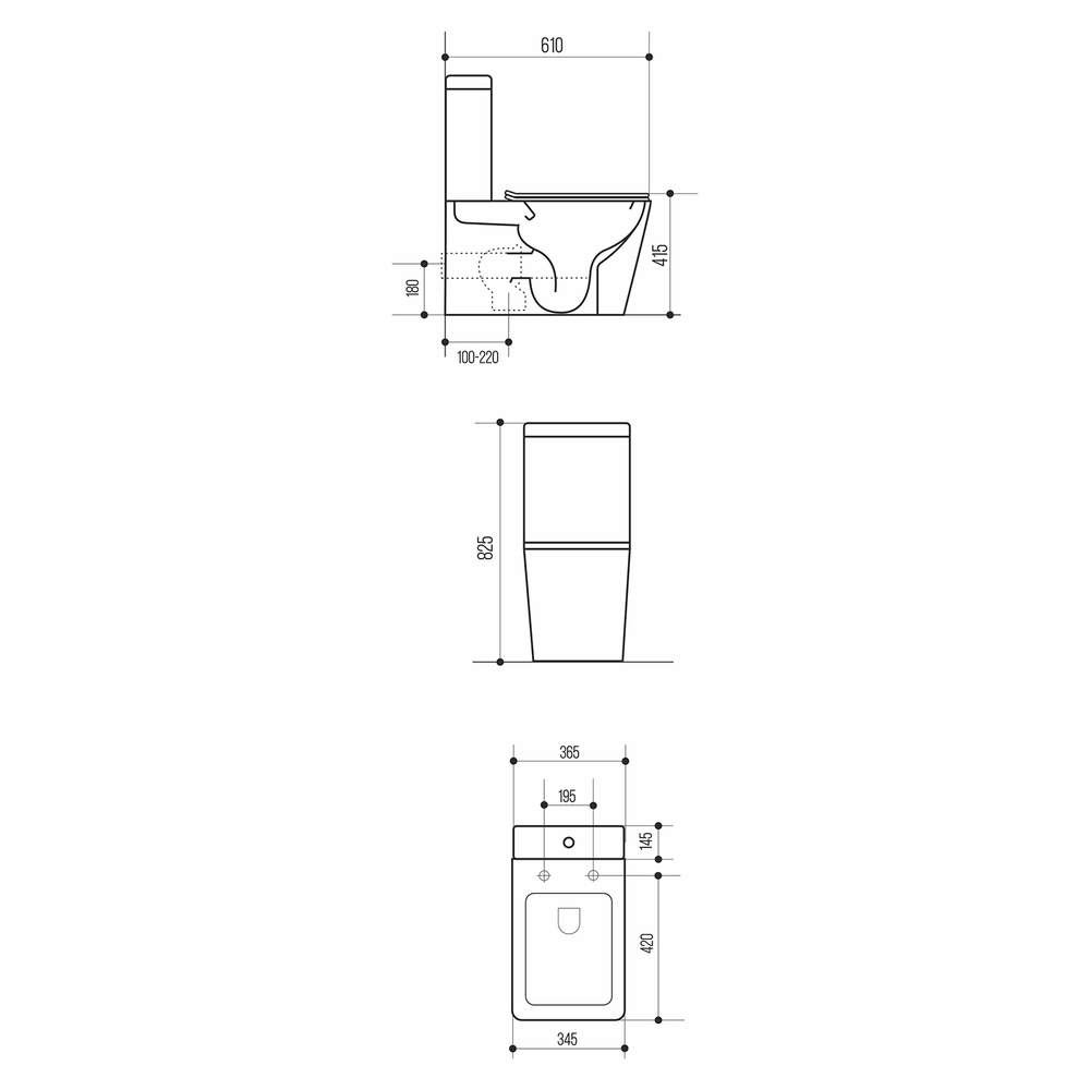Унитаз-компакт безободковый WAVE SQUARE Tornado1.0, гор,ниж,2-кн.арм,сид.дюро,м/л,быстр,БЕЛЫЙ глянец
