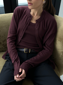 Кардиган из вискозы с шерстью бордовый