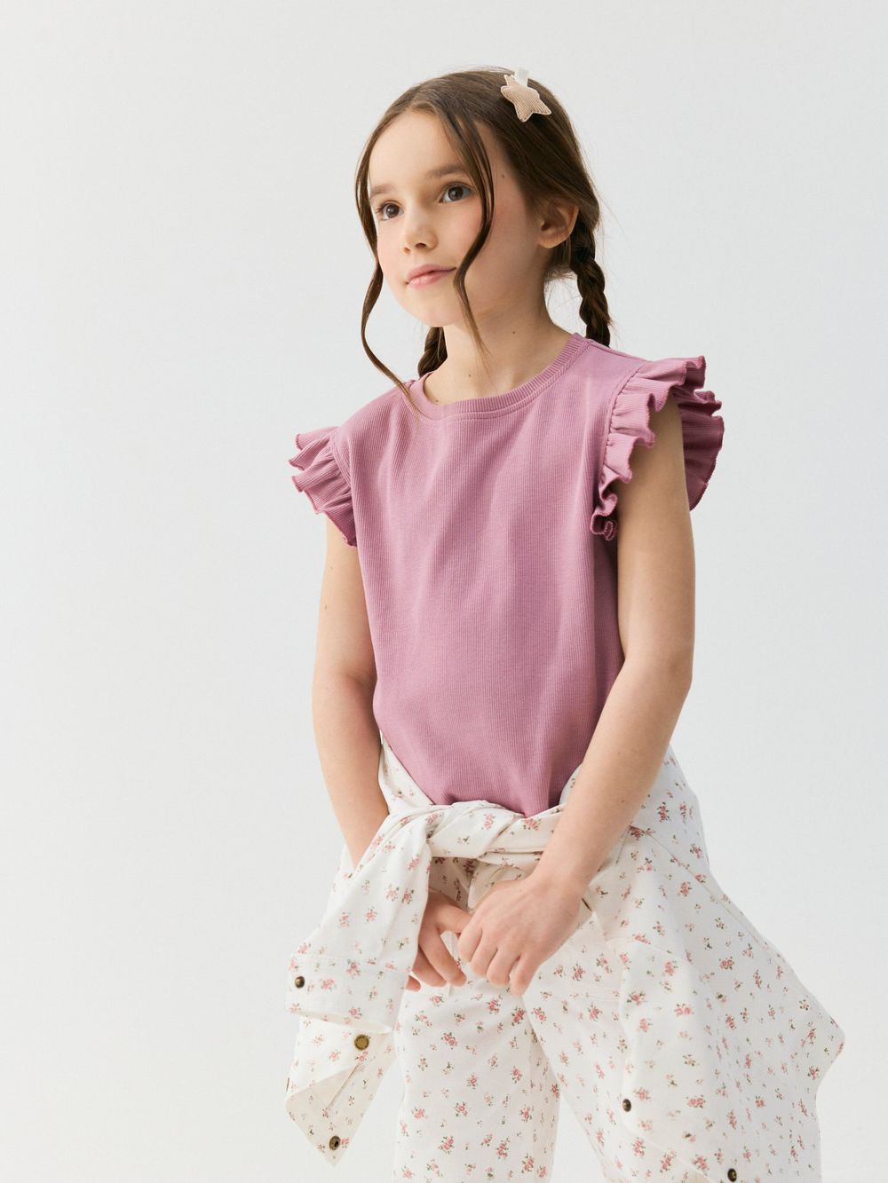 Футболка укороченная из кашкорсе "Орхидея"