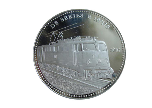 Палау 5 долларов 2007 Поезд паровоз Железная дорога СЕРЕБРО