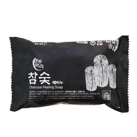 Мыло оздоравливающее с древесным углём Juno Sangtumeori Charcoal Peeling Soap