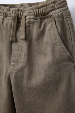 ZARA БРЮКИ ПРЯМОГО КРОЯ ИЗ ТВИЛА, КОРИЧНЕВЫЙ