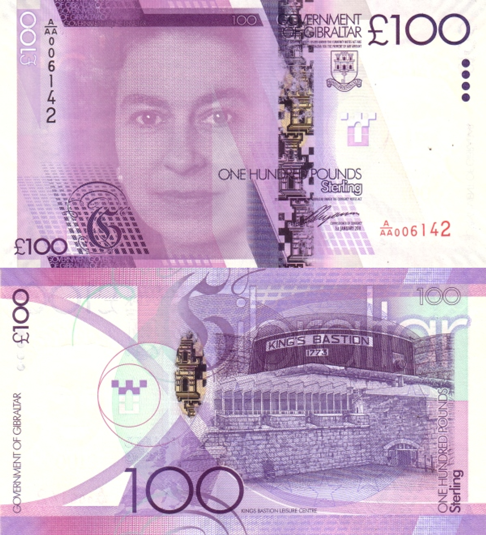 Гибралтар 100 фунтов 2011 Королевский бастион UNC