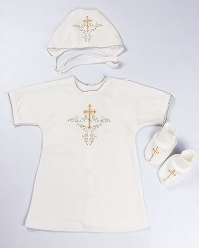 Крестильный набор р.62, цвет молочный 13-13