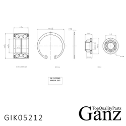 Подшипник ступицы передний FORD Maverick II/MAZDA Tribute 00-08 GANZ GIK05212
