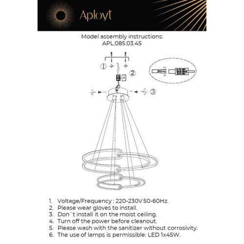 Подвесная светодиодная люстра Aployt Barb APL.085.03.45