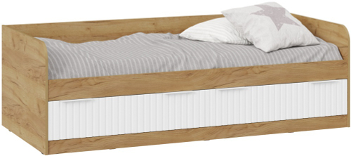 Хилтон Кровать комбинированная (900) Тип 1 (Дуб Крафт Золотой/Белый матовый) ТриЯ