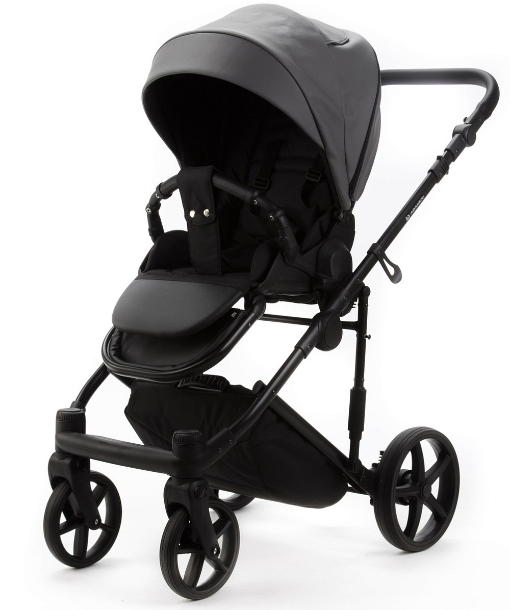 Детская коляска Adamex Zico Deluxe New 3 в 1 ZN-SA04 СЕРАЯ КОЖА