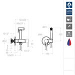 Гигиенический душ встраиваемый с магнитным клапаном и латунной лейкой 336801WCNC никель