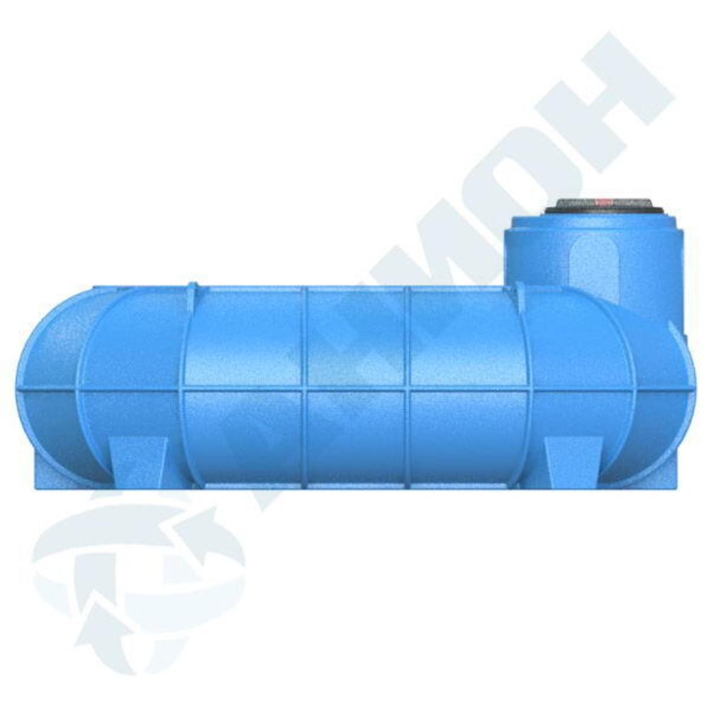 Резервуар О-образный 2000 л для наземного хранения жидкостей, с дыхательным клапаном Анион 2000 л. горизонтальный (2675x1760x1140см;синий) - арт.559481